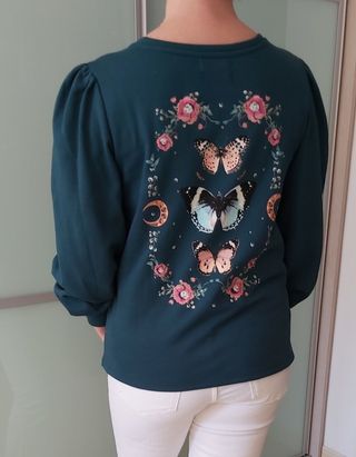 Sudadera Casual mujer manga abullonada