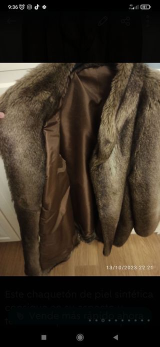 Abrigo chaquetón 3/4 pelo sintetico vintage  Spain