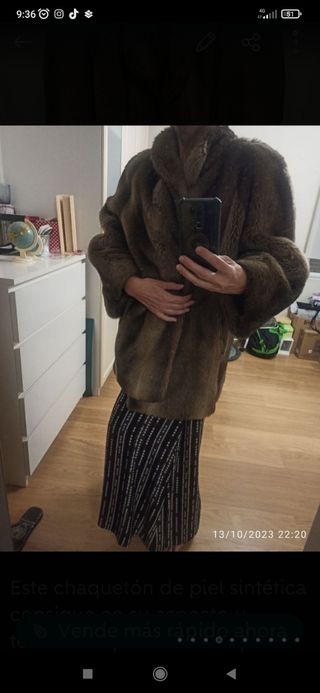 Abrigo chaquetón 3/4 pelo sintetico vintage  Spain
