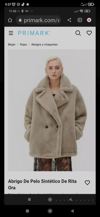 Abrigo chaquetón 3/4 pelo sintetico vintage  Spain