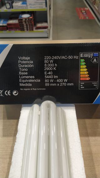Lampara para Farola E-40 80W Bajo Consumo