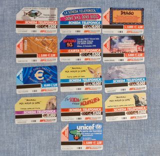 Collezione 13 schede telefoniche anni 90