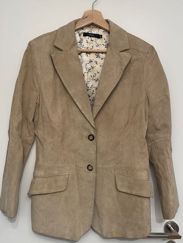 chaqueta de ante beige