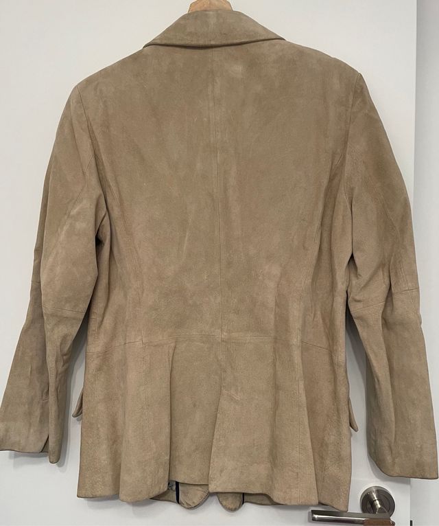 chaqueta de ante beige