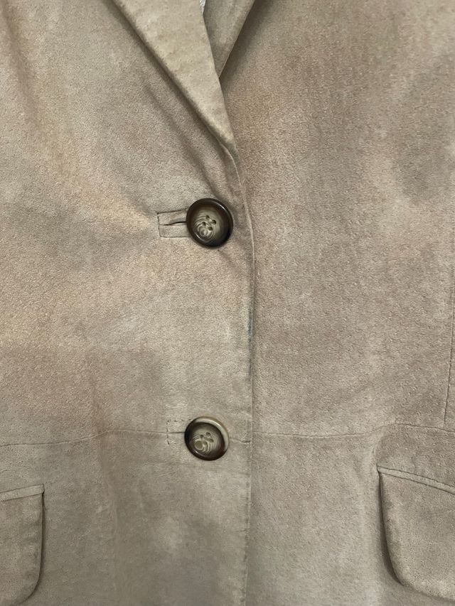 chaqueta de ante beige