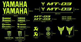 YAMAHA MT03 adhesivos y Logos.