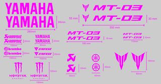 YAMAHA MT03 adhesivos y Logos.