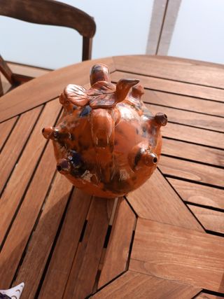 Cántaro con pájaro vintage años 70 