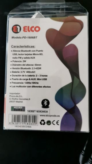 Altavoz mini portátil inalambrico ELCO