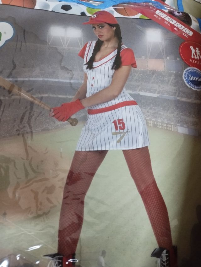 DISFRAZ NUEVO DE JUGADORA DE BEISBOL.