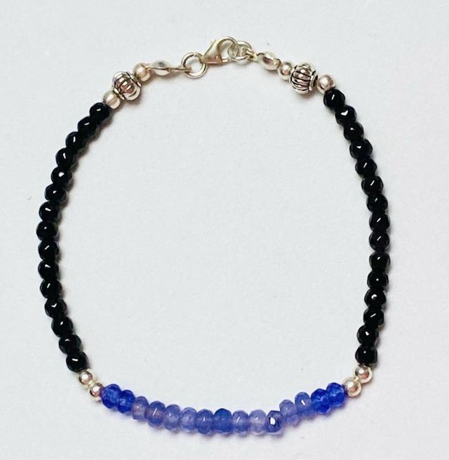 Pulsera de turmalinas y agatas en plata de ley 925