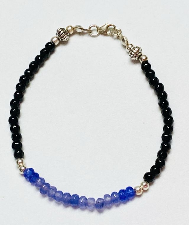 Pulsera de turmalinas y agatas en plata de ley 925