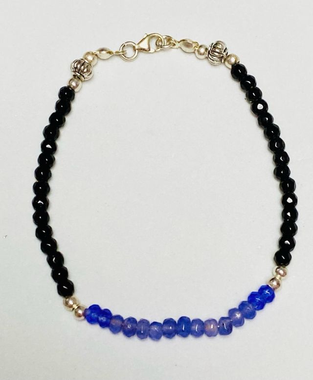 Pulsera de turmalinas y agatas en plata de ley 925