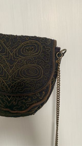 Bolso negro dorado con asas fiesta evento
