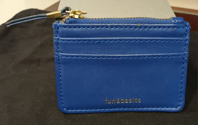 Tarjetero polipiel azul fun&basics