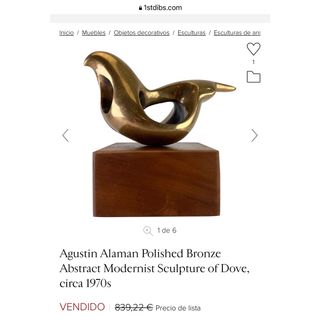 Escultura bronce Agustín Alamán (17x12cm)