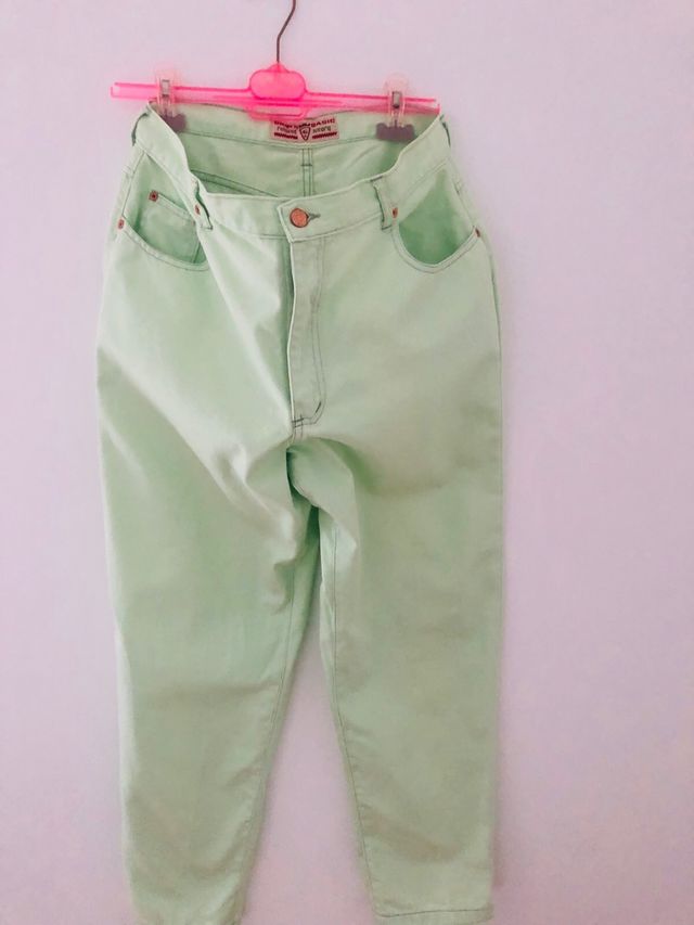 pantalon hombre verde agua