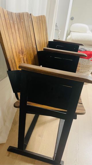 Banco de cine con 2 butacas diseño vintage