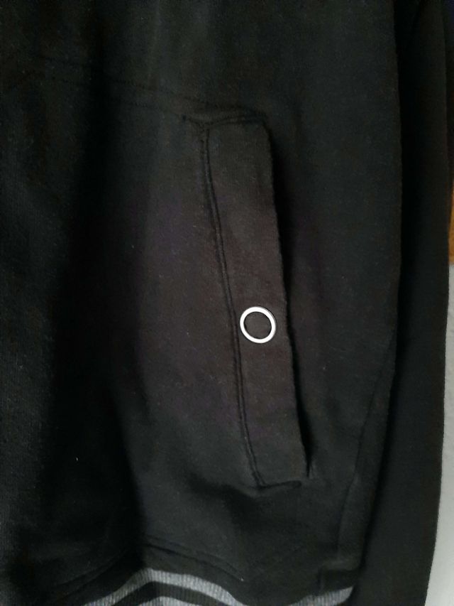 Domyos Sudadera gris con capucha de rayas