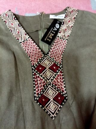 Vestido verde piel de melocotón,nuevo sin estrenar