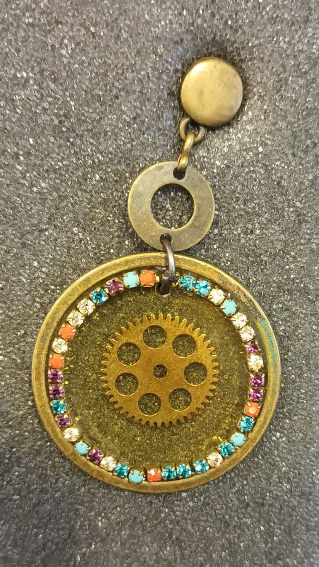 Pendientes redondos piedras colores