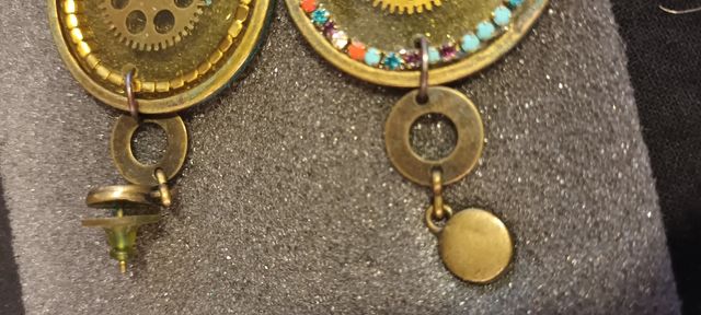 Pendientes redondos piedras colores