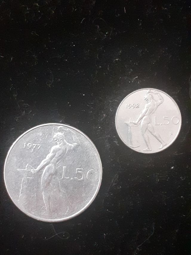 Monete 50 lire anche con testa piccola