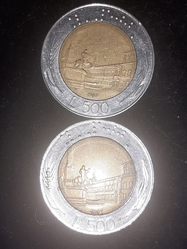 Monete 3 da 500 lire '87/'91