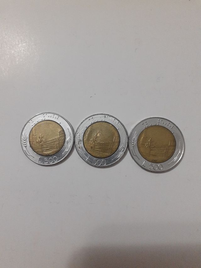 Monete 3 da 500 lire '87/'91