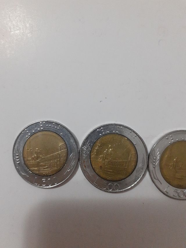 Monete 3 da 500 lire '87/'91