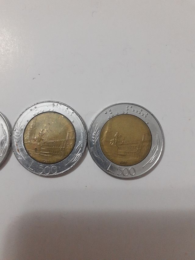 Monete 3 da 500 lire '87/'91
