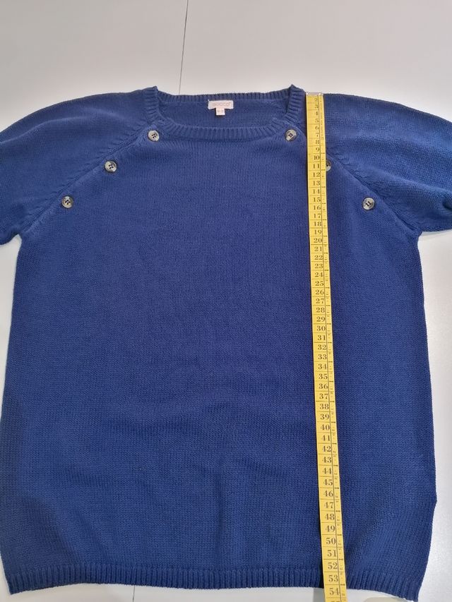 Jersey algodón niño azul, talla 10-12 años. Nuevo.