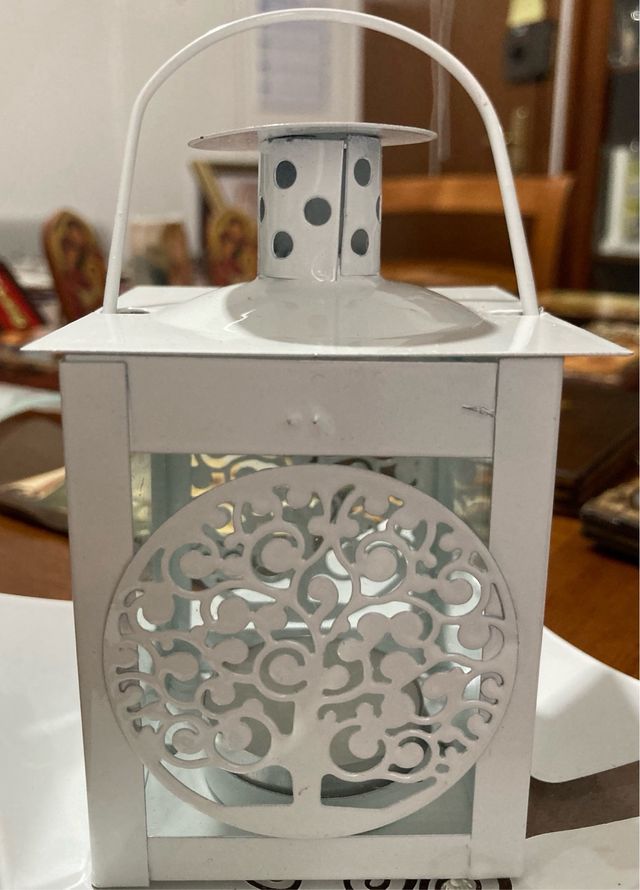 Due Lanterne in metallo e vetro