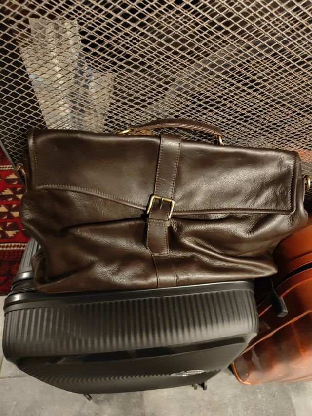 Bolso hombre, Piel/tela