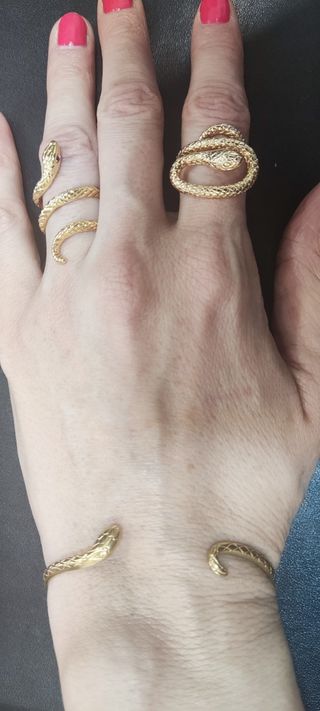 Anillo o pulsera serpiente acero 