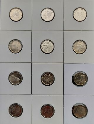 LOTE 12 MONEDAS 50 PESETAS 1990 AL AÑO 2000