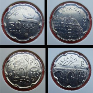 LOTE 12 MONEDAS 50 PESETAS 1990 AL AÑO 2000