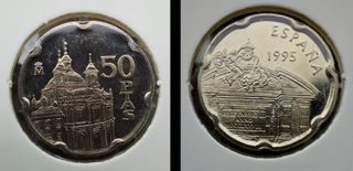 LOTE 12 MONEDAS 50 PESETAS 1990 AL AÑO 2000