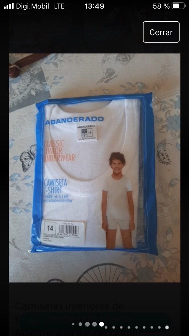 2 camisetas interiores niños nuevas