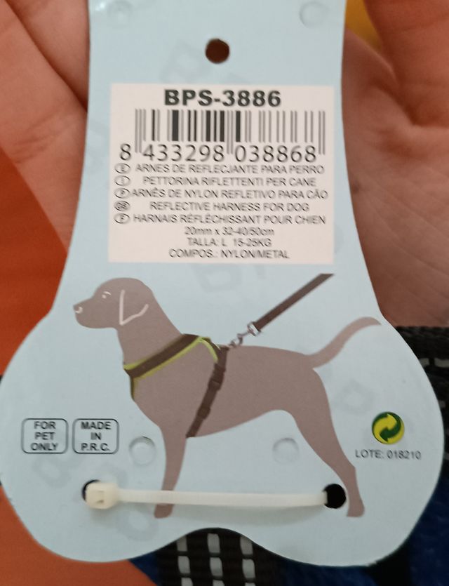 arnés reflectante de perro pequeño