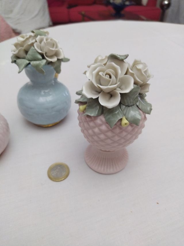 Jarritas flores de porcelana