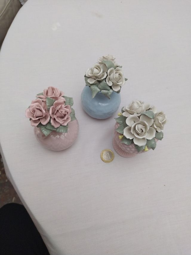 Jarritas flores de porcelana