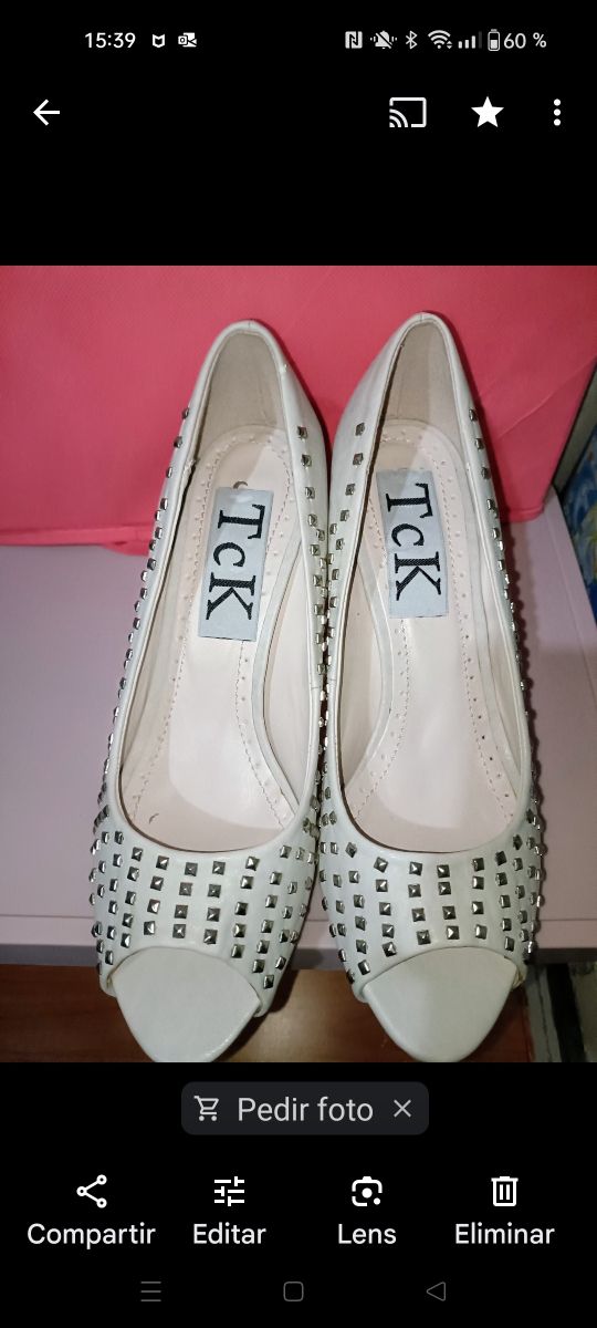 Peeptoes tachuelas gris T38