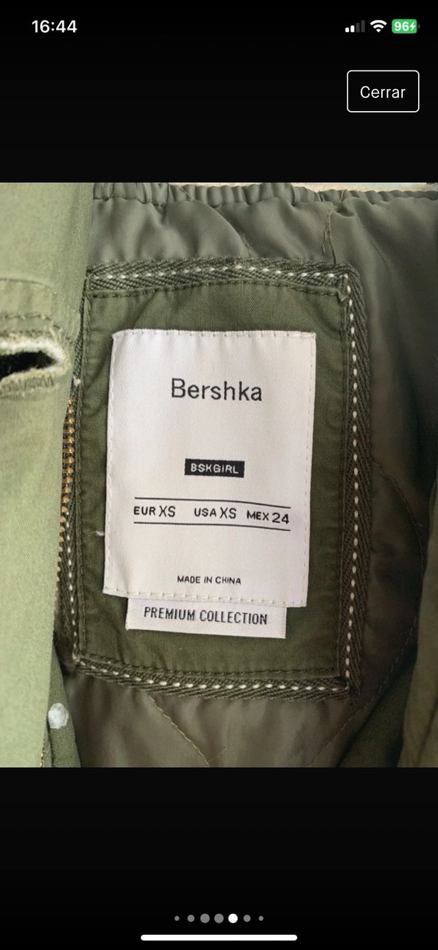 chaqueta de invierno chaquetón Bershka talla XS