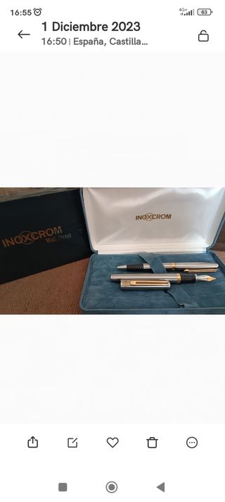 Inoxcrom pluma y bolígrafo Wall Street