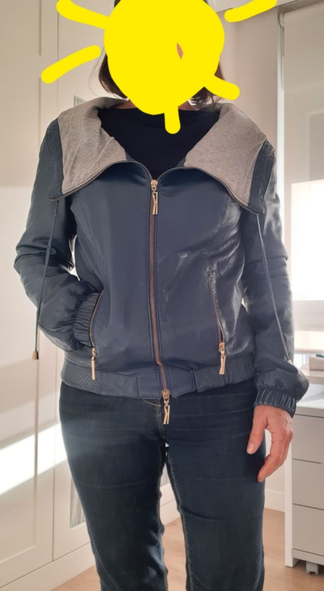 Cazadora bomber de piel TS