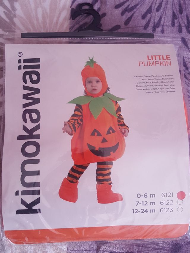 Disfraz de calabaza de Bebé. De 0 a 6 meses.