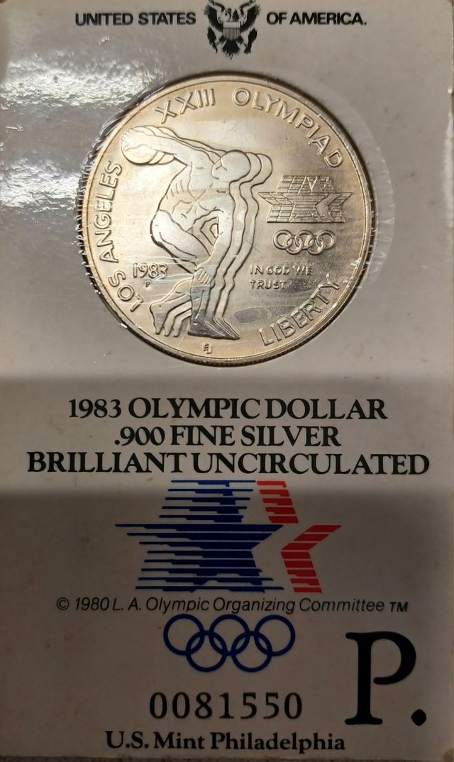 Dolar Dollar Moneda Plata Conemorativa olimpiadas