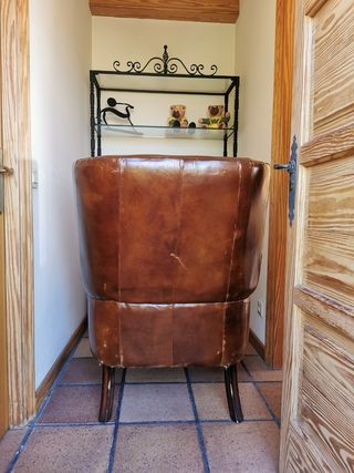 SILLÓN PIEL OREJERO VINTAGE