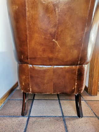 SILLÓN PIEL OREJERO VINTAGE